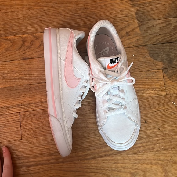 Pink and white Nike shoes (worn once) - Picture 2 of 4